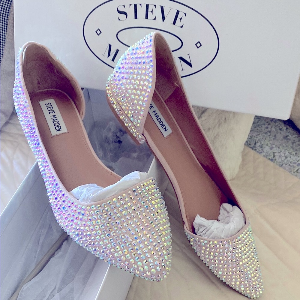 Steve Madden Women's Rhinestone Flats - Silver